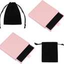 2 Pack Pink Jewelry Gift Boxes with 2pcs Black Velvet Drawstring Bags, 3.54×3.54×0.66 Inch, Drawer Type Jewelry Organizer Box for Women for Necklaces Ring Bracelets Earrings