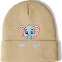 Elephant Gifts Embroidered Hat for Women Men Thank You Gift Animal Lover Birthday Christmas Stocking Stuffers Gifts Stuff (Beige)