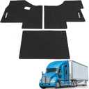 Floor Mats Fit for Kenworth T680 T880 W990S or Peterbilt 579 567 Trucks, Heavy-Duty All-Weather Non-Slip Black Rubber Floor Mats (3PCS)