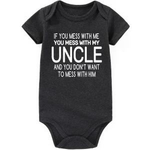 i love my uncle baby clothes newborn Outfits uncles announcement Girl Boy Funny Bodysuits (9-12 Months)