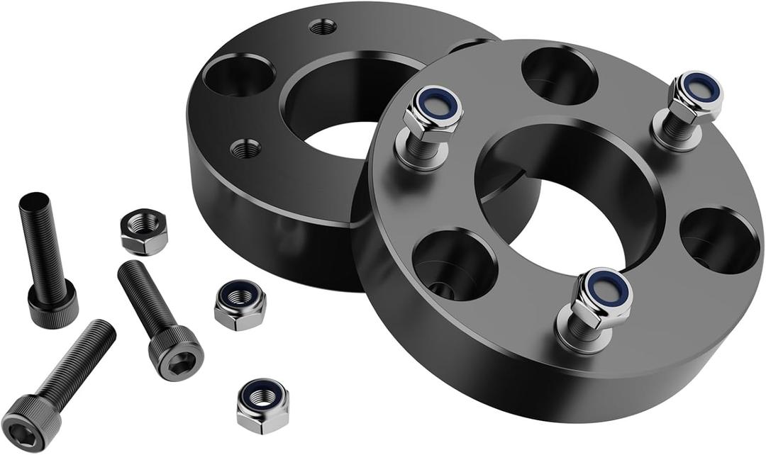 2" Front Leveling Lift kit for Dodge Ram 1500 2006-2024 4WD, Lifronkit Raise 2 Inch Front Strut Spacers Compatible with Dodge Ram Suspension Lift Kits 2006-2023 Black Anodized(new version)