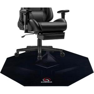 GTACITA Office Roller Chair Mat, Gaming Chair Mat, Suitable for Hardwood and Tile Floors, Anti - Slip and Noise - reducing, Ideal for Home Offices and Game Rooms, Octagonal Carpet Mat (Black)