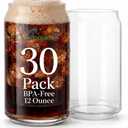 Oojami 30 pcs Can shaped Plastic Disposable Stemless Shatterproof BPA-Free drinking cups Beer Iced Coffee Mocktails, Cocktails Soda Water, Iced Tea, Boba, Home, Bars Wedding, Party, 12 Ounce