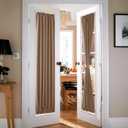 XWZO Door Curtains Thermal and Room Darkening Curtains for French Door, Rod Pocket Blackout Curtains for Dining Room, 25 x 80 inches Long, Khaki, 1 Panel