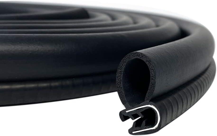 Car Door Rubber Seal Strip with Side Large Bulb(26Ft), Automotive Weather Stripping, Edge Trim for Boats, Automobile, RVs, Trucks