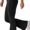 Women's High Waist Bootcut Yoga Pants Tummy Control Workout Flare Leggings (Black, S)