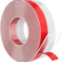 Heavy-Duty 20 ft x 2 in Weather Stripping, Extra Thick 2mm Door Draft Stopper Silicone Seal Strip for House and Glass Shower Doors for Collision and Side Gaps of Door and Windows, Clear (20ft (2" W x 5/64 "T))