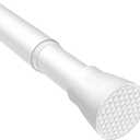 Spring Tension Curtain Rod 28 To 48 Inch Adjustable Expandable Black Tension Rod Shower Curtain Rods No Drilling Spring Loaded Curtain Rod for Windows Bathroom Closet Kitchen Bedroom Doorway Door