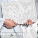 Seorsok Compatible with New MacBook Air 13.6 inch Case M4 M3 M2 2025 2024-2022 Release A3240 A2681 A3113,Luxurious and Skin-Friendly Leather Plastic Hard Shell&Keyboard Cover,Sliver Wave