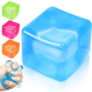 Fidget Toy Stress Cube, High Density Squishy Slow Rising Sensory Cube, Anxiety Relief Squeeze Toys for Kids Adults Teens, Classroom Prize & Party Favor Stress Balls (Blue)