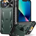SOiOS for iPhone 16e Case 2025: iPhone 13 iPhone14 Cover with Kickstand | Shockproof Military Grade Protective Cell Phone Case | TPU Durable Rugged Bumper Textured Matte Hybrid Design (Dark Green)