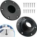 2 Pack RV Table Base Mount Aluminum Camper Table Base Mount with 6 Mounting Holes Floor Mounting Base Includes Mounting Screws