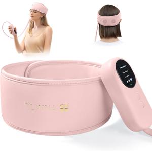 Head Massager,Scalp Massager,Relief Headaches,Fatigue,Stress,Sleep aid,Hangover with Airbag Kneading,Constant Temperature Hot Compress for Head (Large, Pink)