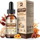 Lions Mane Mushroom Liquid Drops, 8 in 1 Mushroom Complex Supplement with Irish Sea Moss, Chaga, Turkey Tail, Cordyceps & More for Brain, Focus, Cognitive & Immune Support, Vegan, Peach Flavor, 60mL