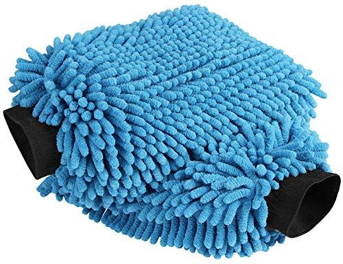 AIDEA Car Wash Mitt Microfiber-2PK, Scratch-Free& Lint-Free, Premium Chenille Microfiber Wash Mitt-Blue Regular Size (7.12''X10.14'')
