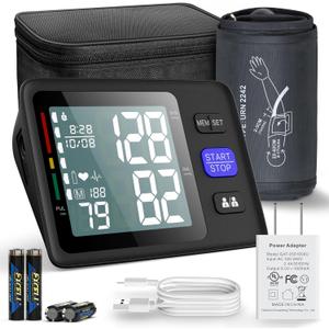 Blood Pressure Monitor Upper Arm with Large Cuff 9"-17", Automatic Digital Blood Pressure Cuffs for Home Use, Large LCD with Backlit, BP Machine with 2-User Mode