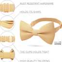 Bow Tie House Mens Bowties Pre-tied Shape Clip on Bowtie Solid Men Formal Wear for kids, baby boys, toddler any age bow ties (M - (6-18 yrs., schoolers, teens), 39 Eggnog Beige)