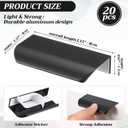 20 Packs 3.15'' Self Adhesive Finger Pulls for Cabinets Stick on Cabinet Edge Pull Handles No Drill Hidden Peel and Stick Drawer Pull for Dresser Cupboard Bathroom Vanity Kitchen (Black)