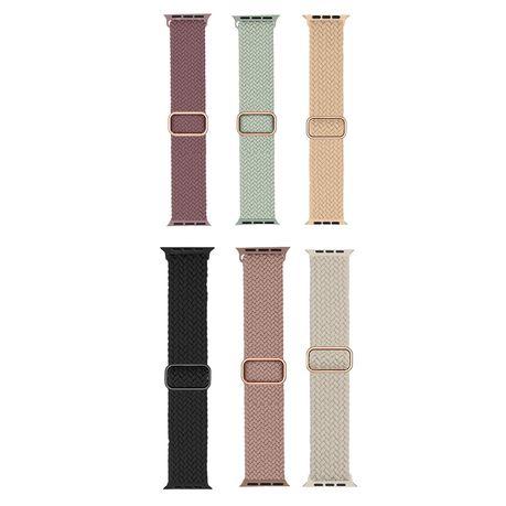 Apple Watch Band for Women Men -42mm-44mm-45mm,Stretchy Sport Solo Loop Strap with Adjustable Buckle,Elastic Nylon Braided Wristband for iWatch Series 9 8 7 6 SE 5 4 3 Ultra 2 1