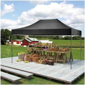 10x20 Tent Pop Up Canopy Easy Portable Commercial Instant Canopies Outdoor Market Shelter (Black, 10'x20' (Black)