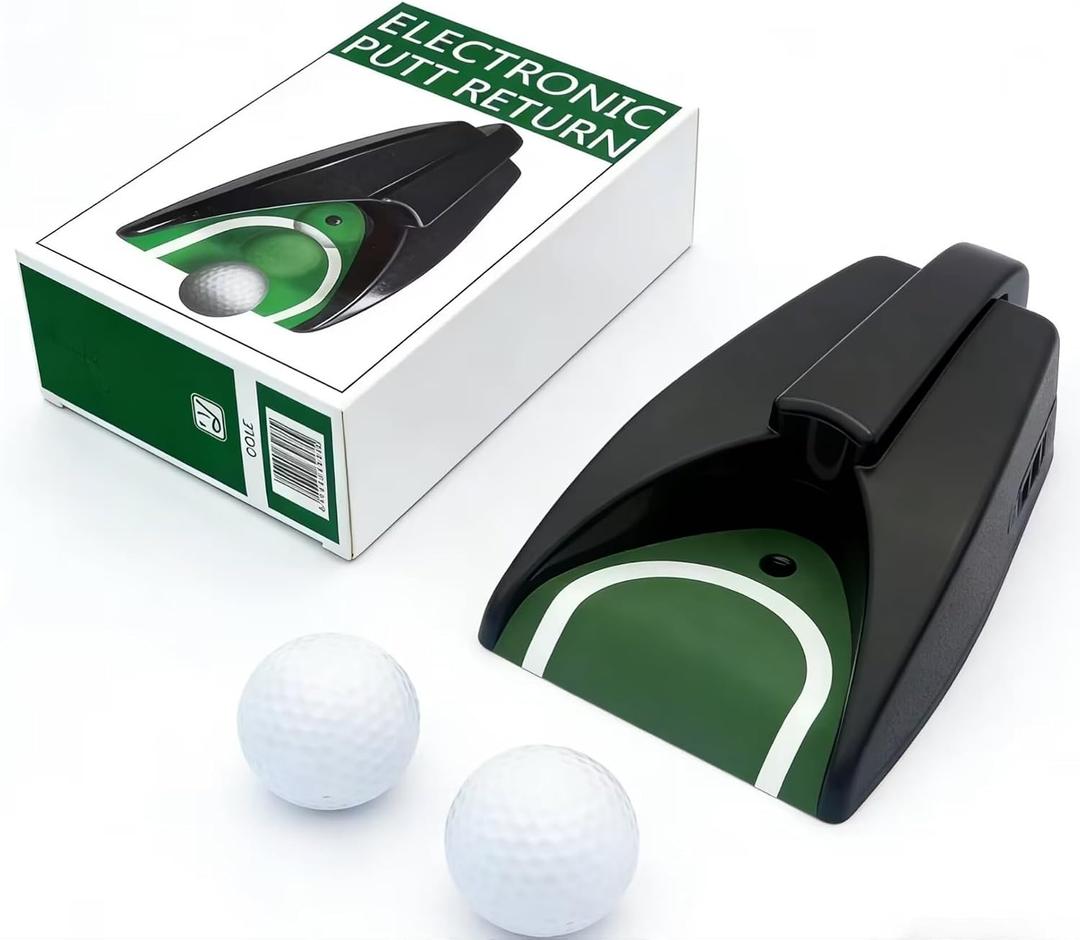 Golf Automatic Putting Machine - Portable - Indoor/Outdoor Practice Automatic Return Golf Cup Training Aid - Comes with Two Double-Layer Balls