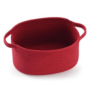 Cute Burgundy Woven Gift Basket  Empty Burr Baskets for Valentines Day Birthday Raffle, Decorative Storage Organizer Box for Toys Seasonal Decor (13" D x 8" W x 6" H)