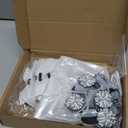 12 Set Cheer Team Gifts Bulk, White Cheerleading Tumbler Accessories, 10 mm Cheer Straw Toppers and Blue Glitter Bows with Cheerleaders Charms Cheerleader Tumblers Decor Party Favors (Silver)