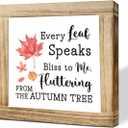 Fall Wooden Sign Every Leaf Speaks Bliss To Me Fluttering From The Autumn Tree Fall Wooden Decor Rustic Seasonal Thanksgiving Display Autumn Poetry Sign Autumns Decor for Farmhouse Shelf 5.9x5.9 inch
