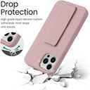 LAUDTEC Silicone Kickstand Case Compatible with iPhone 13 Pro, Flexible Soft Liquid Silicone Stand Case for iPhone 13 Pro (Pink)