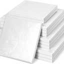 Baderke 12 Pcs White Square Cake Drums, 1/2 Inch Thick Square Cake Board Drum Fully Wrapped Foil for Christmas Baking Desserts Pastries, White Leaf Style, 12"L x 12"W x 0.5"H