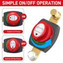 275A 12-48V Heavy-Duty Battery Disconnect Switch Side Post Battery Switch with Adapter for Car, Vehicle, RV and Boat Negative On/Off