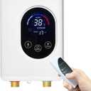 ECOTINYMACH Tankless Water Heater Electric 110V, 5500W Instant Water Heater Under Sink, Conversion Between Fahrenheit and Celsius, Remote Control
