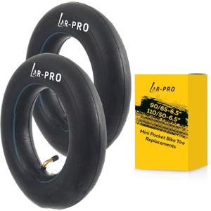 (2-Pack) Replacement Front or Rear Inner Tubes for 90/65-6.5 and 110/50-6.5 Mini Pocket Bike Tires - Fits Most 38cc, 47cc, and 49cc Mini Pocket Bikes - Compatible with MTA1/MTA2, GP-RSR, and More