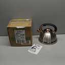 Mr. Coffee Flintshire 2.2 Quart Large Whistling Stainless Steel Tea Kettle - Brush Stainless Steel W/Copper