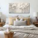 ANCXWOTER Large Forest Wall Art for Living Room Light Grayish-White Misty Birch Tree Picture for Bedroom Office Modern Landscapes Canvas Prints Ready to Hang 20x40 InchThis color is a kind of light beige with a hint of gray, misty and dim.