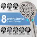 Slip-On Tub Spout with Diverter, High Pressure 8 Settings Hand Held Shower, All Metal Bathtub Faucet with Sprayer Brushed Nickel