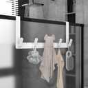 KitchLife Over The Door Hooks - Heavy Duty 5-Hook Organizer, 80lb Total Capacity for Robes, Coats & Towels, Fits 1 3/4" Doors, L18U, Gap-Free & Scratch-Free Design, White,2-Pack