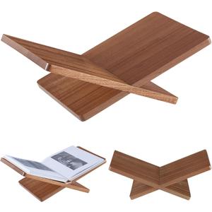 Solid Wooden Book Stand for Desktop Display & Reading 15.7" x 9.4" x 5.7 Extra Large Wood Open Book Holder for Cookbook, Bible, Recipe, Textbook, Magazine (African Sapele)