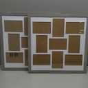 17x17 Collage frame with 9 Openings 4X6 Pictures, Multiple Picture Frame with Mat, Wall or Tabletop Decor, Grey Wood Grain,2 Pack