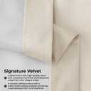 HPD Half Price Drapes Velvet Blackout Curtains/Drapes - 96 Inches Long 1 Panel Blackout Curtain Signature Pleated for Living Room & Bedroom - 25W X 96L, Ecru