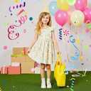 Little Bitty Girls Floral Dress Boho Ruffle Sleeveless Dresses Pleated Casual Swing Beach Sundress for Kids 2-7 Years (3-4T)