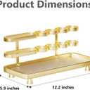 Electric Toothbrush Holder for Bathroom Countertop 5 Metal Slots Toothpaste Razor Mouthwash Organizer, Gold