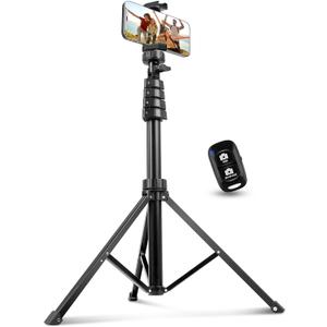 Aureday 62" Phone Tripod Accessory Kits, Camera & Cell Phone Tripod Stand with Wireless Remote and Universal Tripod Head Mount, Perfect for Selfies/Video Recording/Vlogging/Live Streaming (Black)