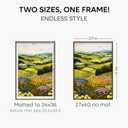 Homeforia 27x40 inch Poster Frame Brown, Mortise & Tenon Walnut 27 x 40 Wooden Picture Frames with Mat 24 x 36 for Wall, 40x27 Dark Wood Frame Matted to 24x36 Photo, Tempered Glass, Wall Kit, Set of 1