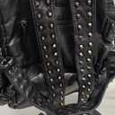 Ro Rox Calamity Womens PU Punk Gothic Uni Studded Backpack - Black, Large