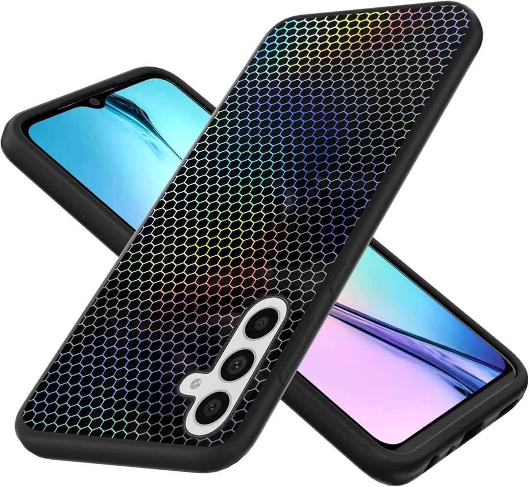 jioeuinly Case Compatible for Samsung Galaxy A35 5G Phone Case Cover TPU Soft Silicone 3D Colorful Laser Reflection Black