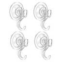 VIS'V Suction Cup Hooks, Small Shower Suction Hooks, Heavy Duty, Removable and Reusable, Clear, 2 Pcs