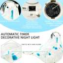 2 x Handmade Glass Bird w String Lights Figurine Blown Art Animal Sculpture, Home Decoration Tabletop Centerpiece Decor,Gifts for Bird Lovers (Blue and White)