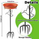 VeyFolzin.st Bird Baths for Outdoors, Detachable Birdbaths for The Garden Clearance, Freestanding Bird Baths for Outdoors Heavy Duty, Bird Bath Bowl Spa & Birdfeeder with Metal Stake Stand (Brown)