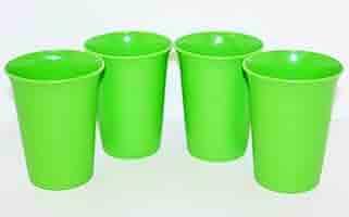 Plastic Tableware Green, 4 Pack